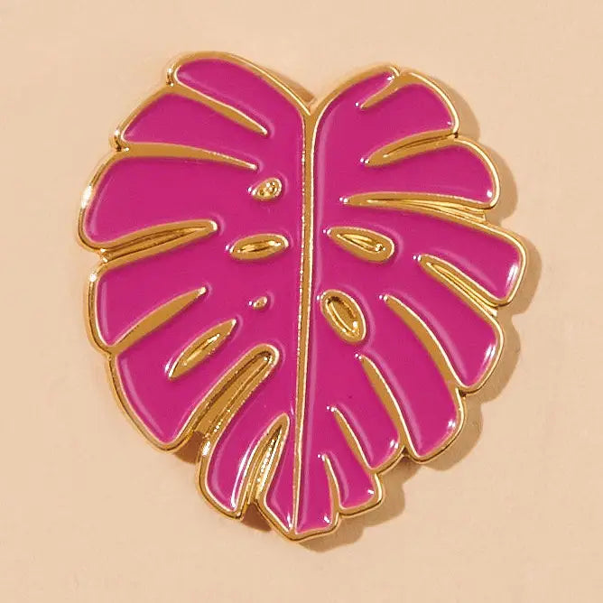 And Here We Are - Monstera Leaf Plant Enamel Lapel Pin