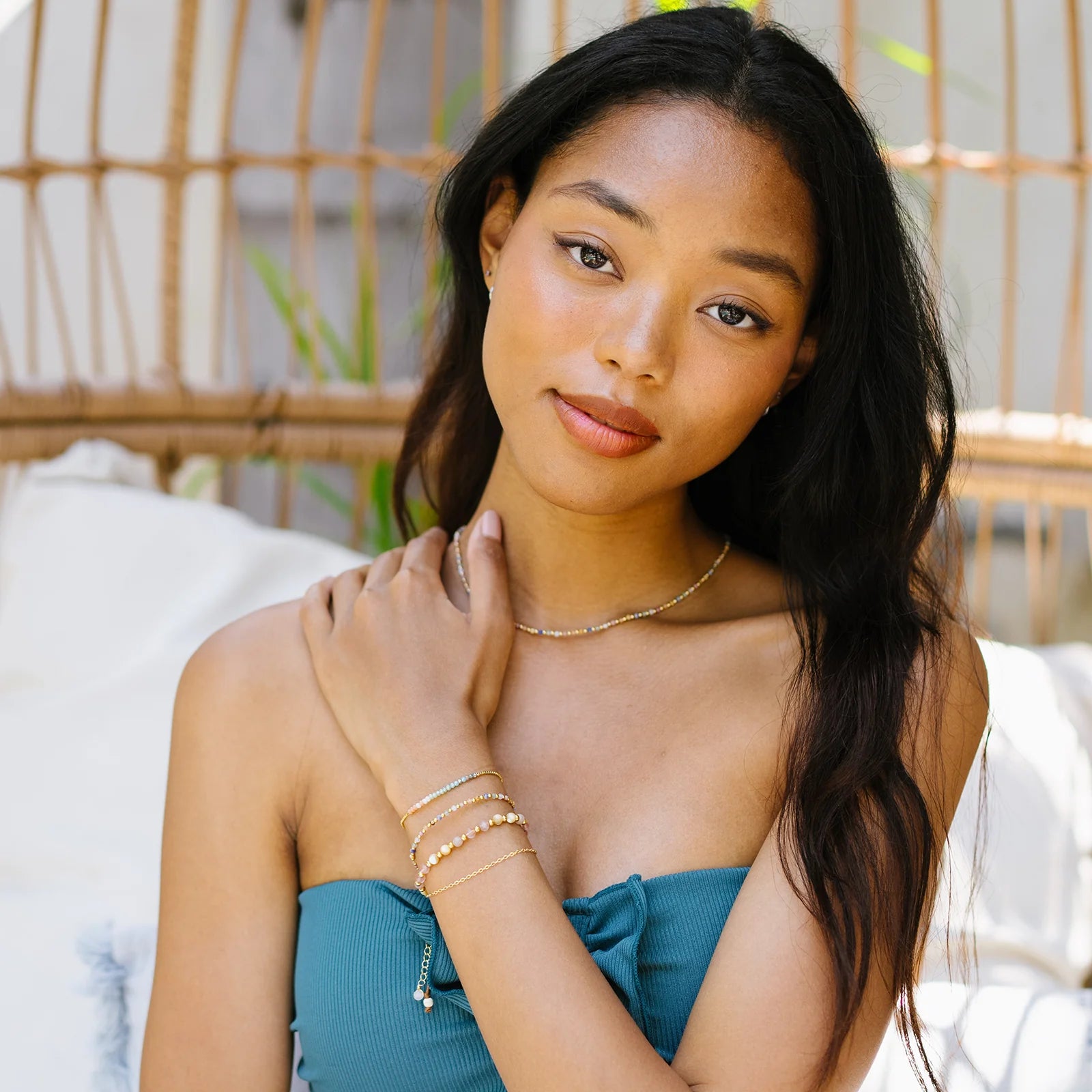 Lotus & Luna - Peace + Love 2mm Metal Accent Healing Necklace (Add-On)