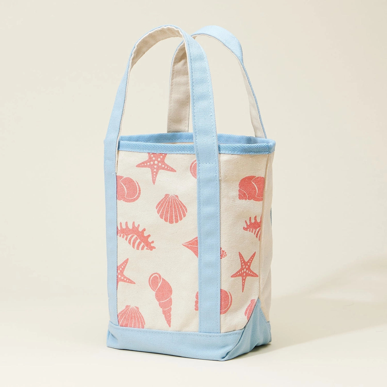 Canvas Tote Bag with Seashell Print