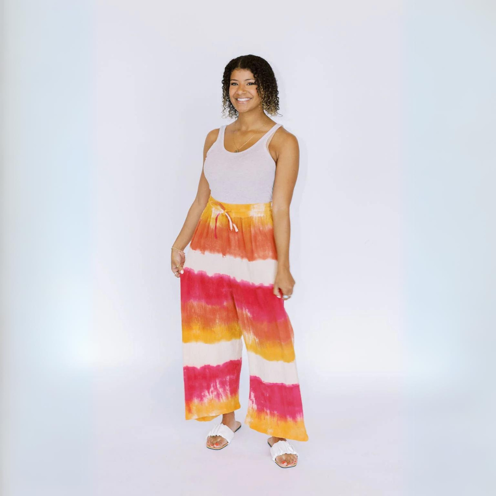 Gyal Bashy - Organic Cotton Montego Cropped Lounge Pants - Citrus Sunset (Add-On)