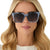 Diff Eyewear - Ariana Sunglasses - Retro Blue Tortoise + Grey Gradient