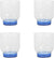 Elle - 4 Piece Whiskey Tumbler Glass Set - Blue