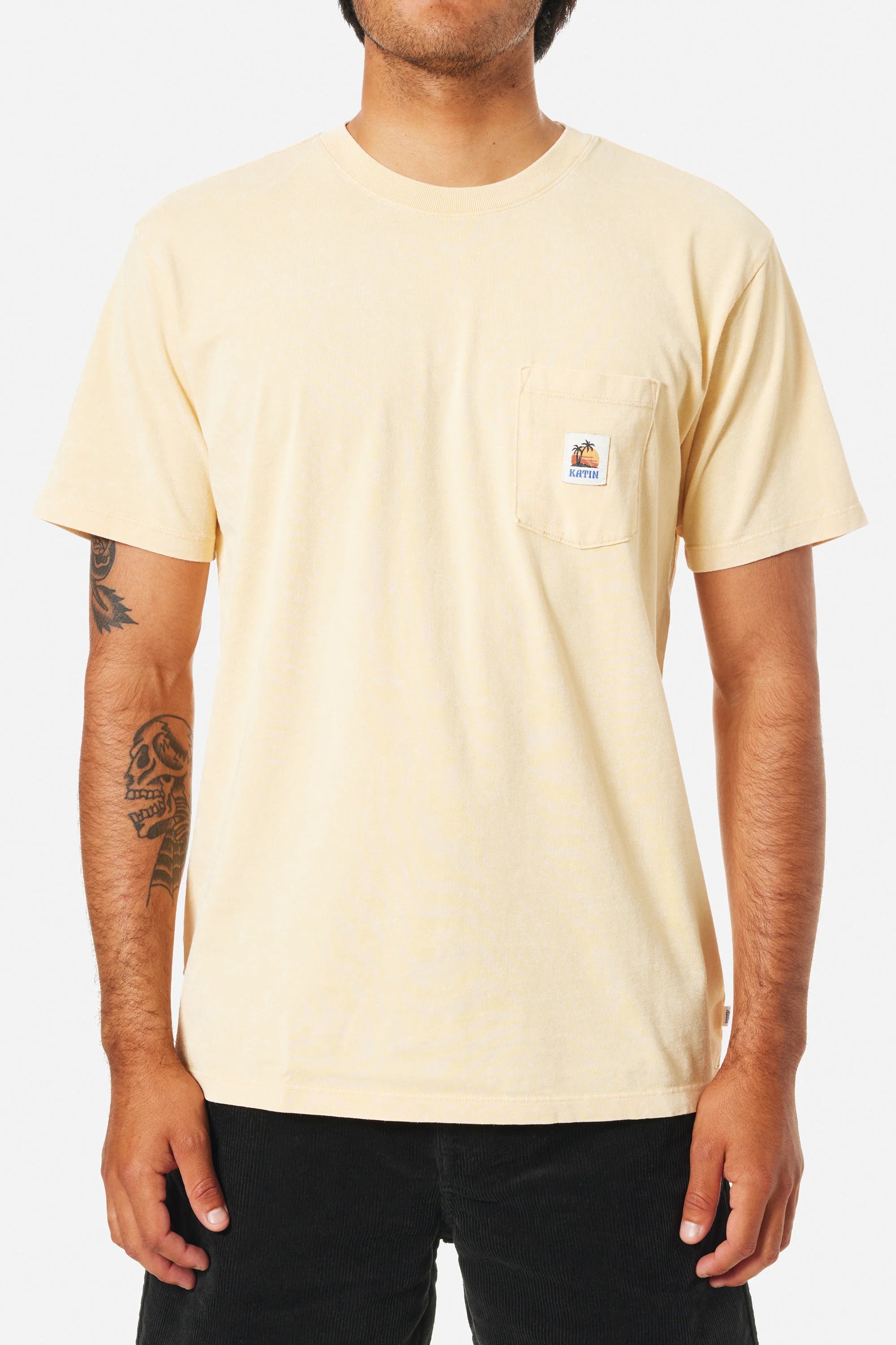Katin - Wilson Pocket Tee - Sun Yellow Sand Wash