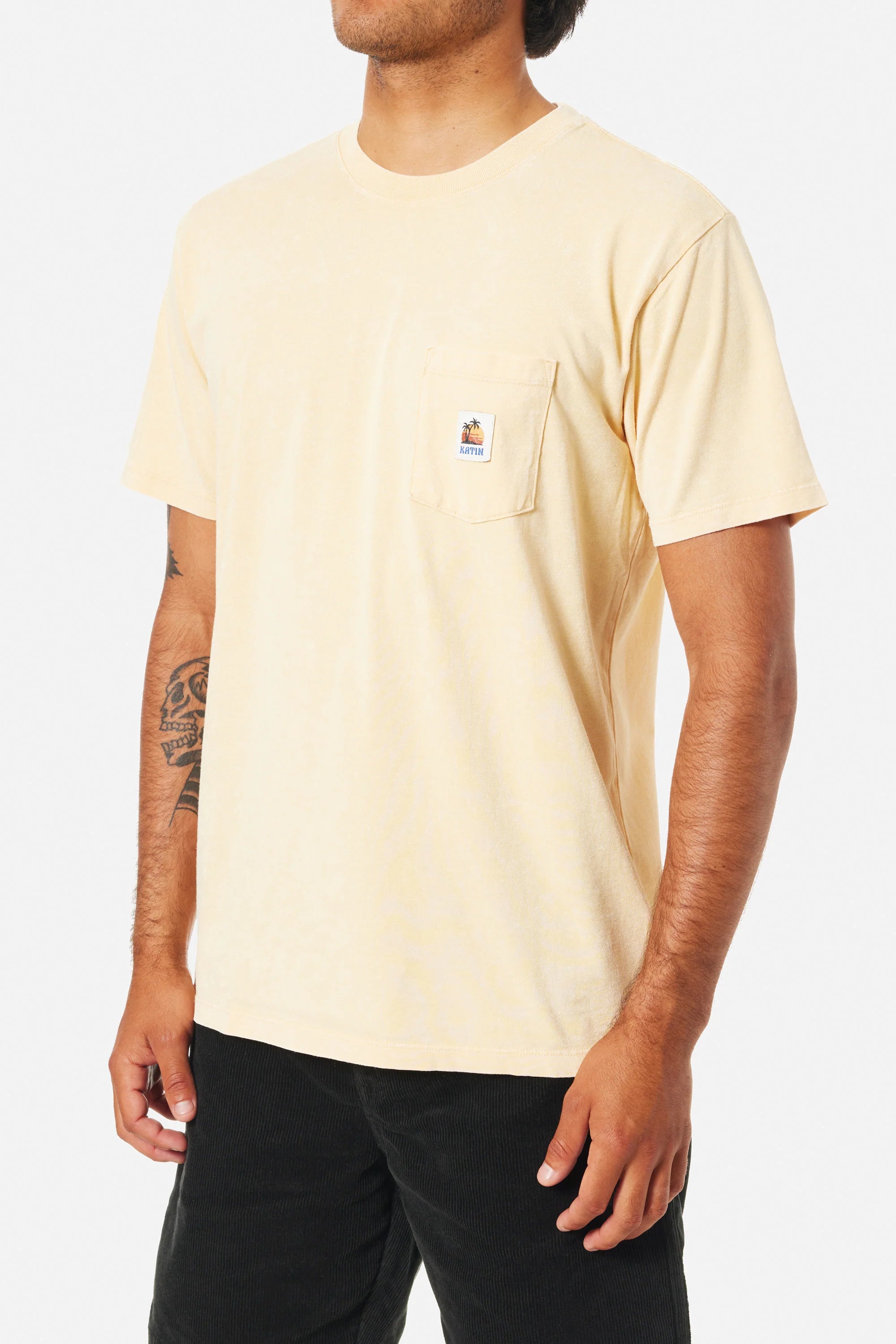 Katin - Wilson Pocket Tee - Sun Yellow Sand Wash