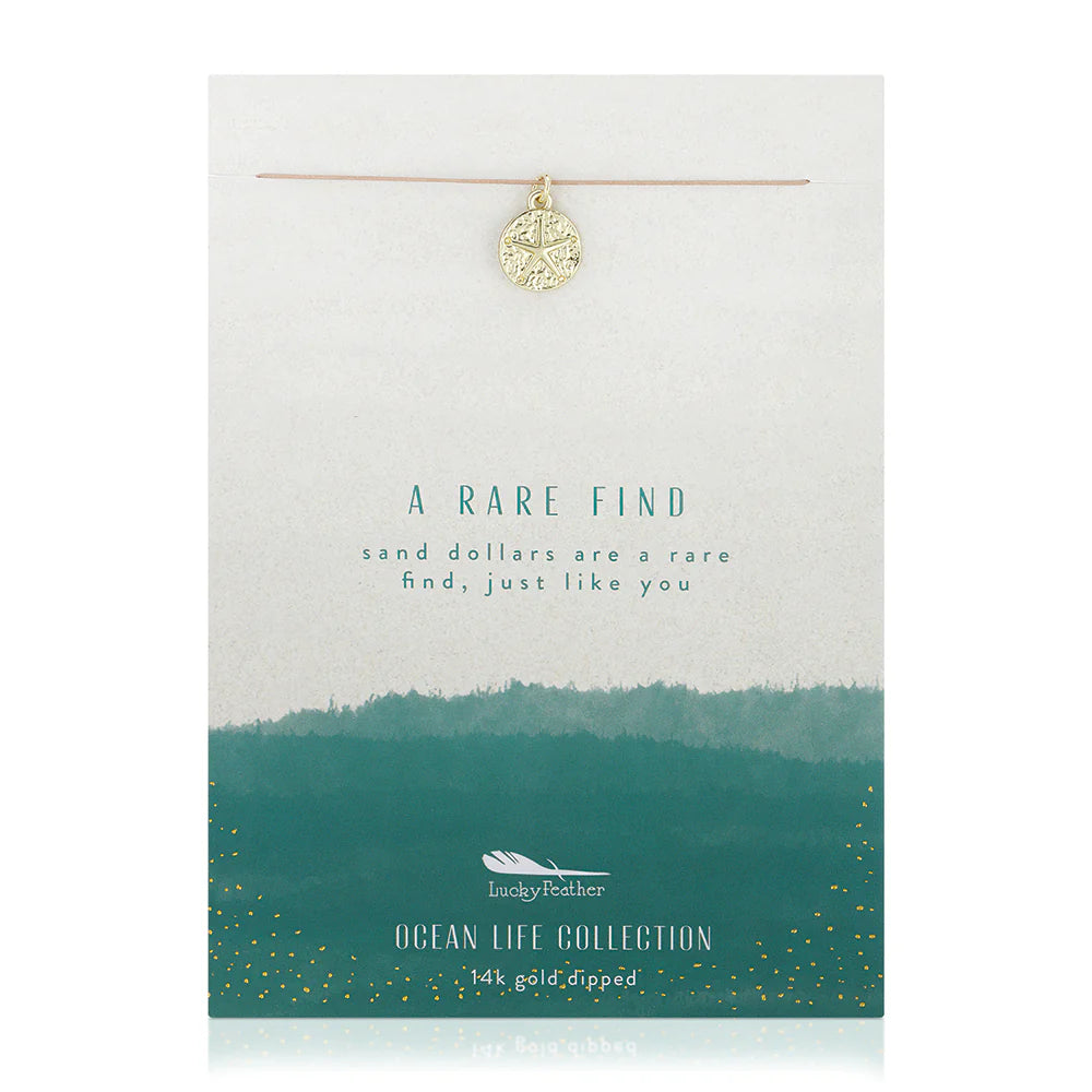 Lucky Feather - Ocean Life Necklace - Sand Dollar - Gold