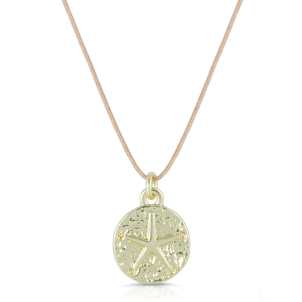 Lucky Feather - Ocean Life Necklace - Sand Dollar - Gold