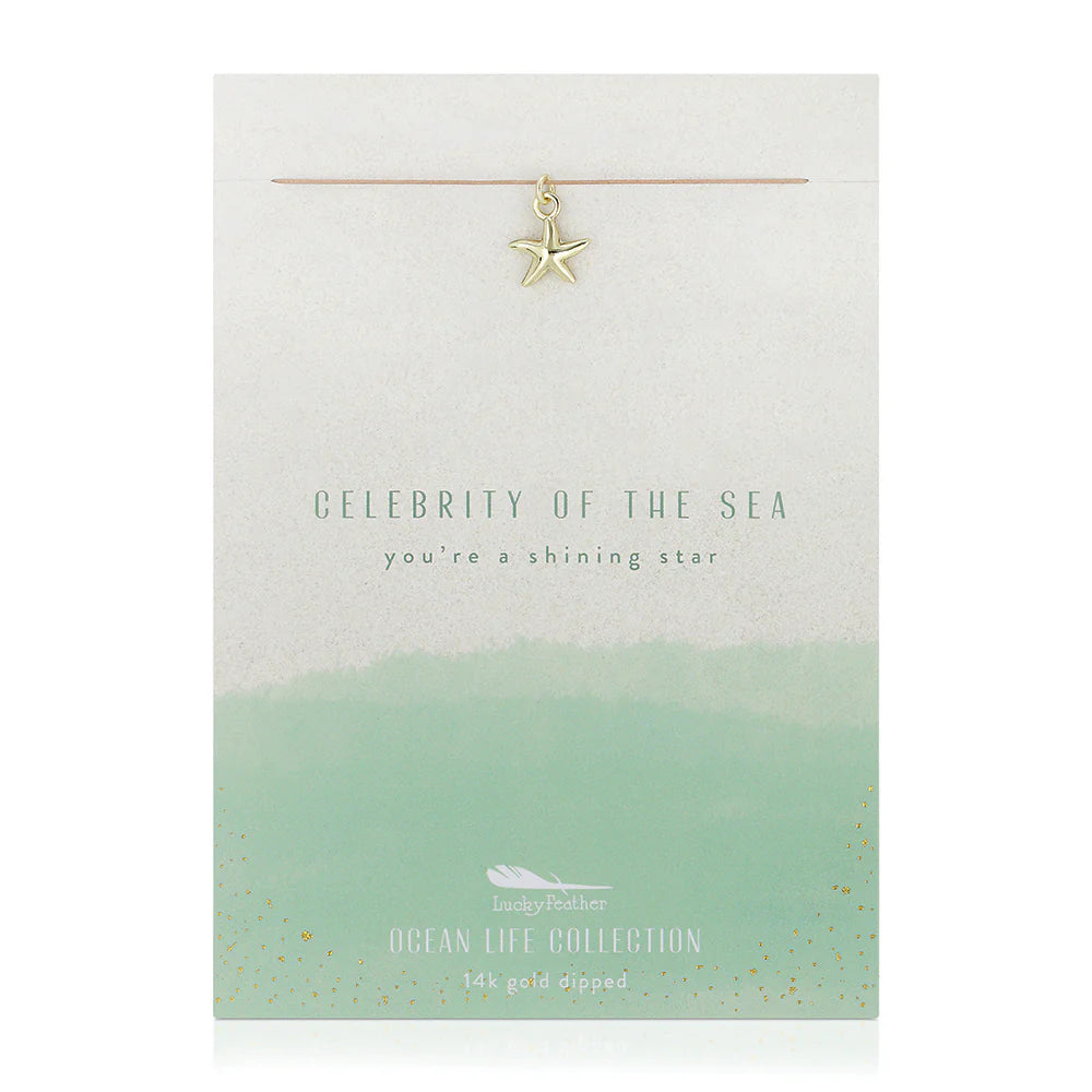Lucky Feather - Ocean Life Necklace - Starfish - Gold