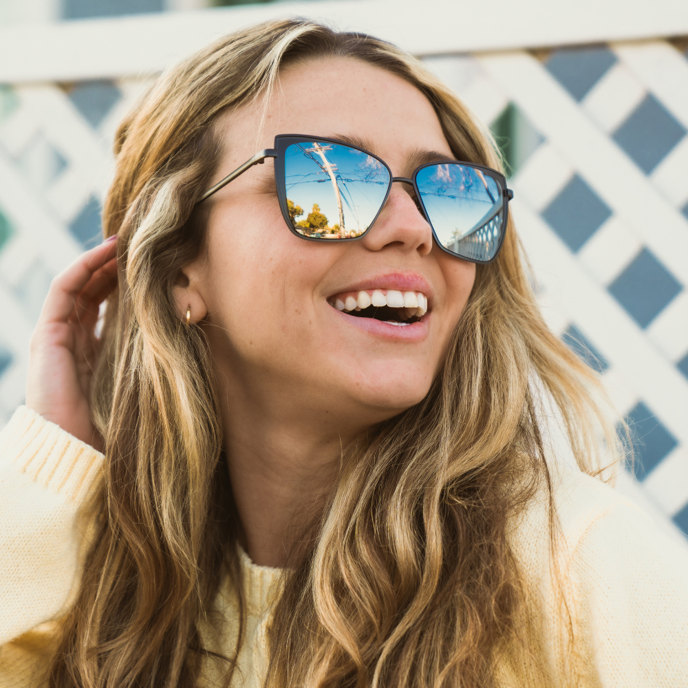 Diff Eyewear - Grace Sunglasses - Matte Black Grey Mirror