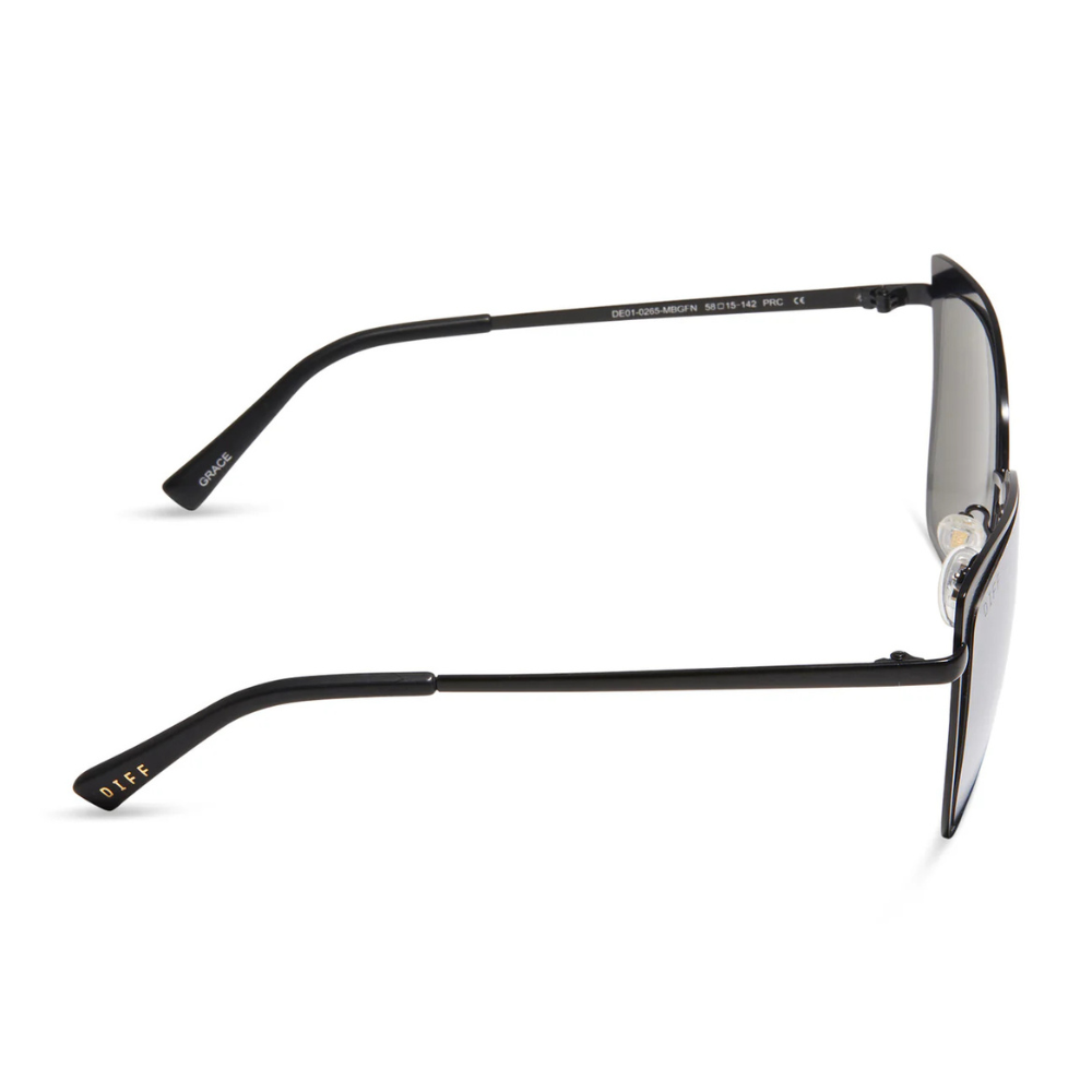 Diff Eyewear - Grace Sunglasses - Matte Black Grey Mirror