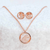 Pura Vida - The Pave Wave Necklace & Earring Set - Rose Gold