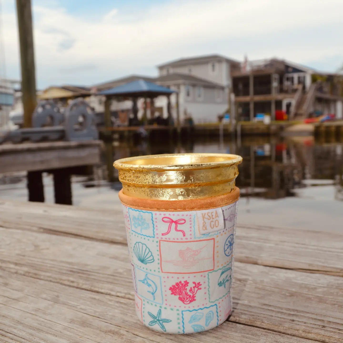Ksea & Co - Coastal Chic Iced Coffee Drink Sleeve - Small