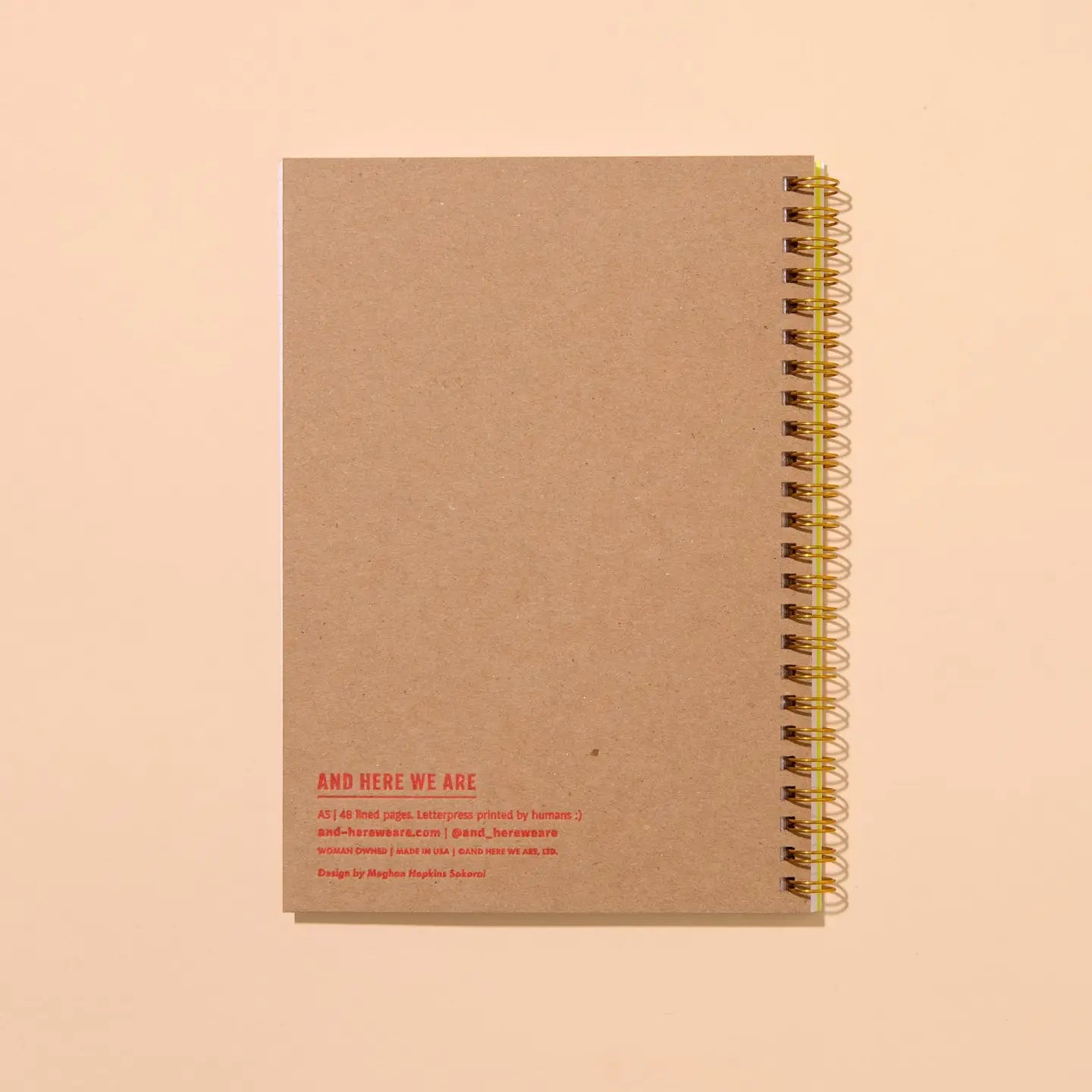 And Here We Are - Sardines Letterpress A5 Spiral Notebook