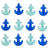 Set of 12 Shining Ice Cube - Anchor