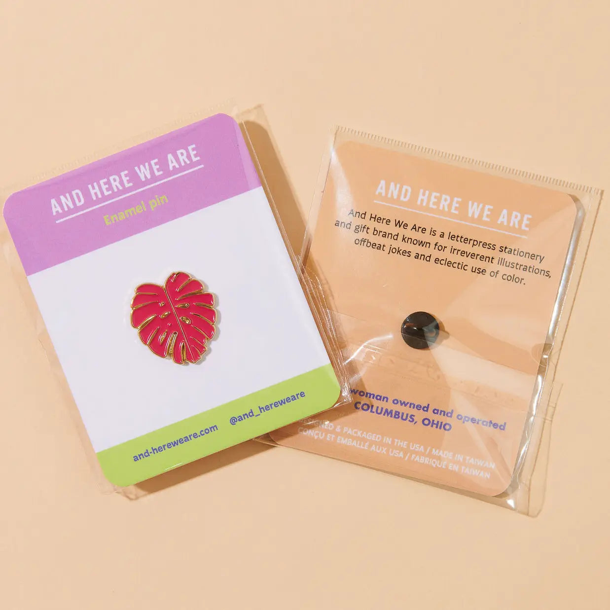 And Here We Are - Monstera Leaf Plant Enamel Lapel Pin