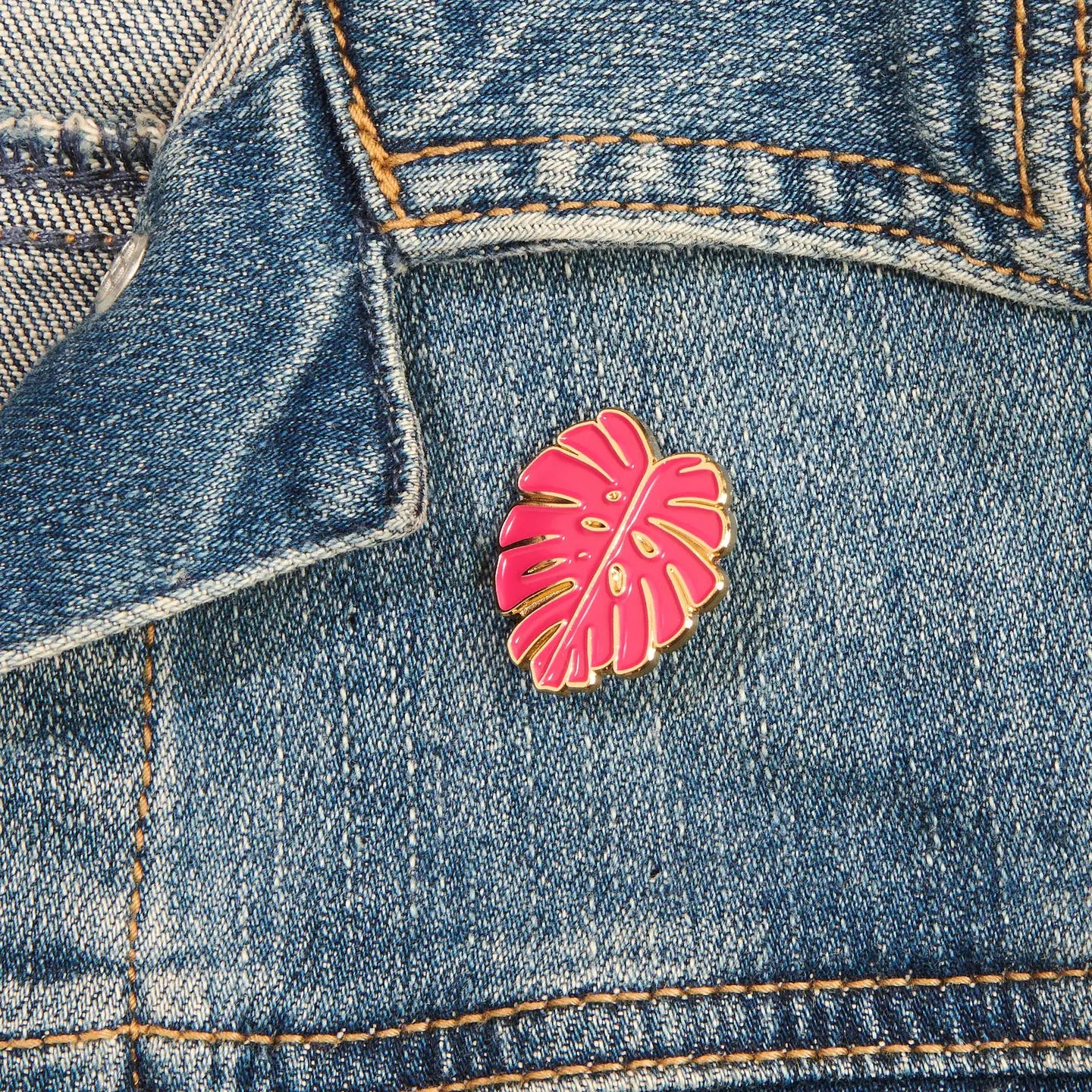 And Here We Are - Monstera Leaf Plant Enamel Lapel Pin