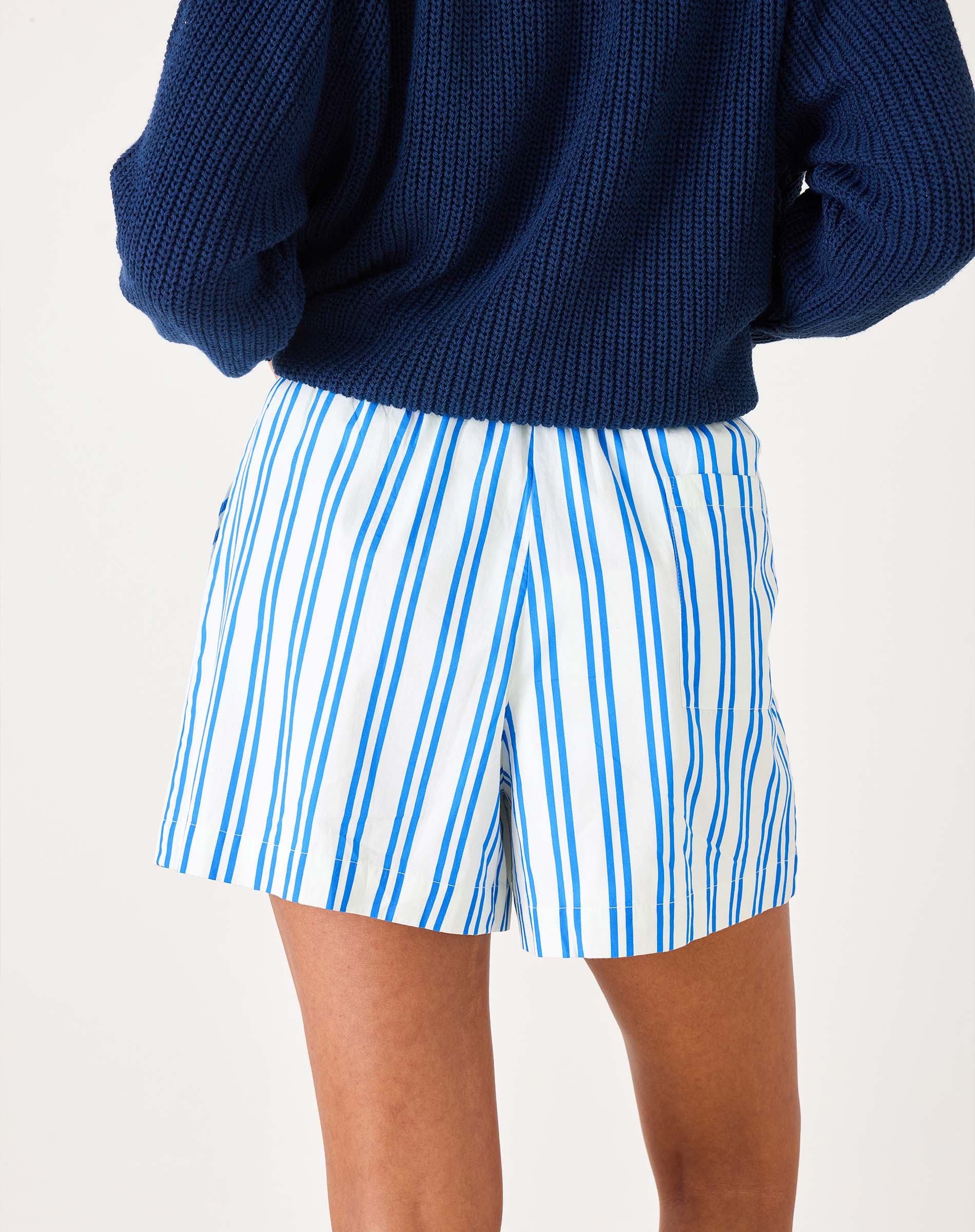 MerSea - Porto Poplin Drawstring Short - Comporta Blue Stripe