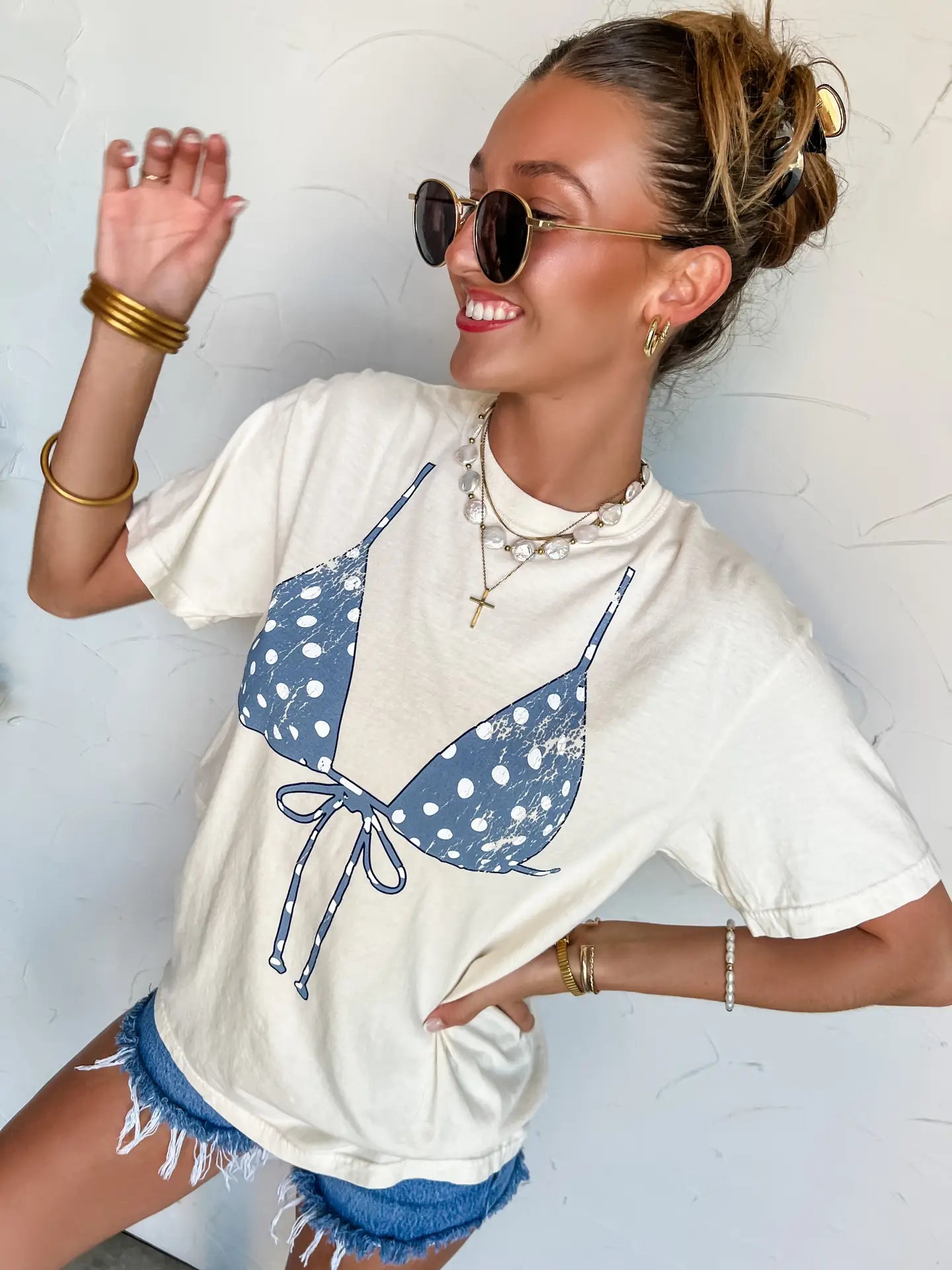 Pierce + Pine - Polka Dot Bikini Top Tee