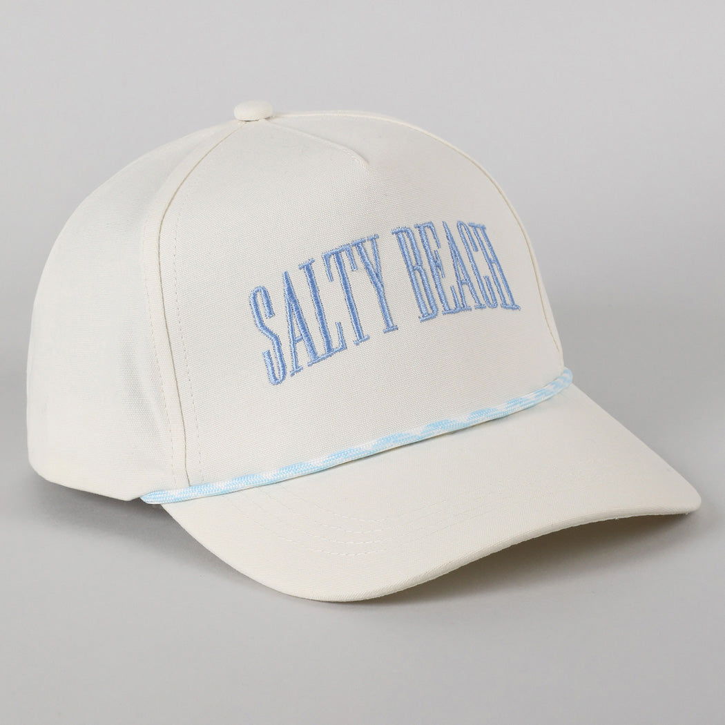 Salty Beach Embroidered Trucker Hat-Light Blue