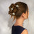 Kitsch - Metal Clam Shell Hair Clip 2pc Set - Gold & Pearlized Cream