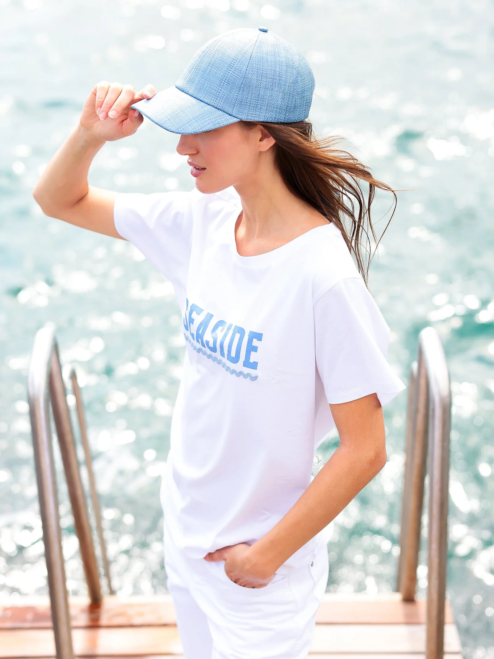 Shiraleah -"Seaside" T-Shirt - White (Add-On)