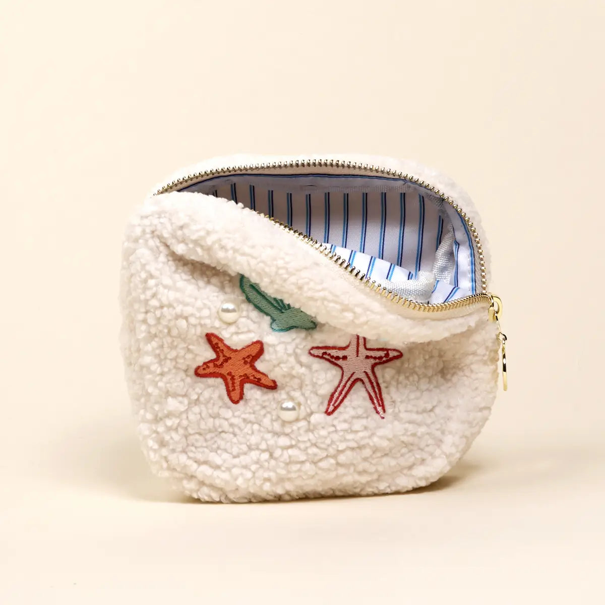 The Darling Effect - Teddy Pouch–Square Seashells & Pearls