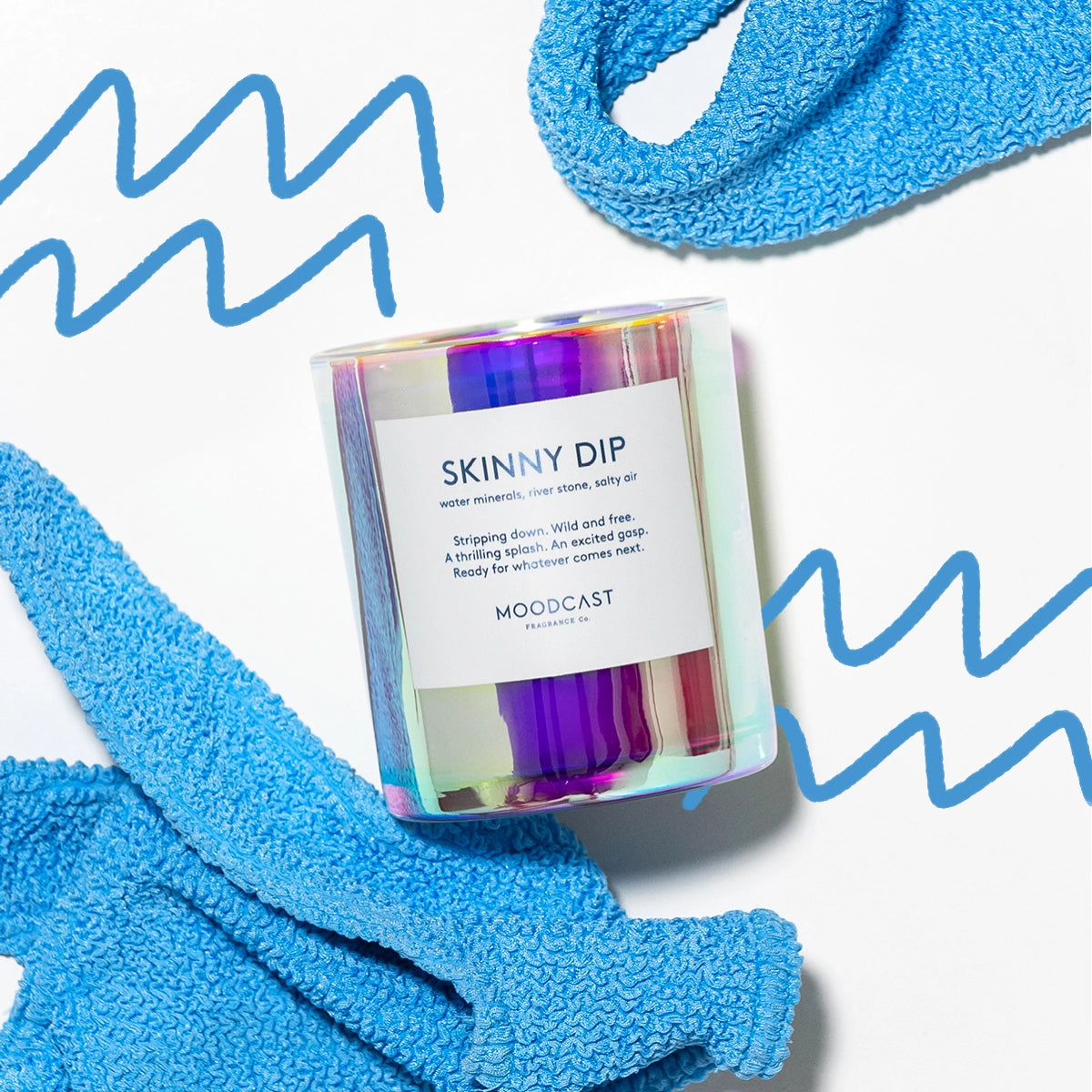 Moodcast Fragrance Co. - Coconut Wax Candle - Vibes - Skinny Dip - 8 oz Glass Jar