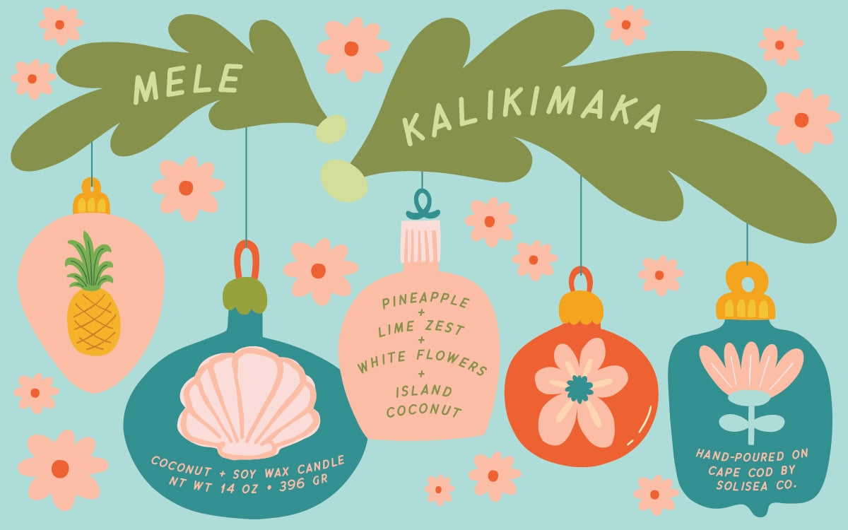 Solisea - Mele Kalikimaka Christmas Holiday Travel Tin Candle, Coconut + Zest