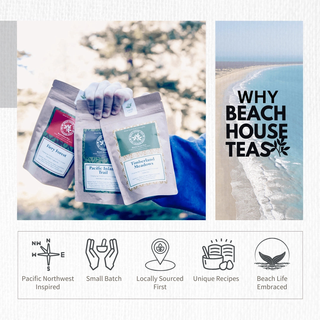 Beach House Teas - Sea Glass Green Iced Blend Artisan Loose Leaf Tea - 2 oz Pouch