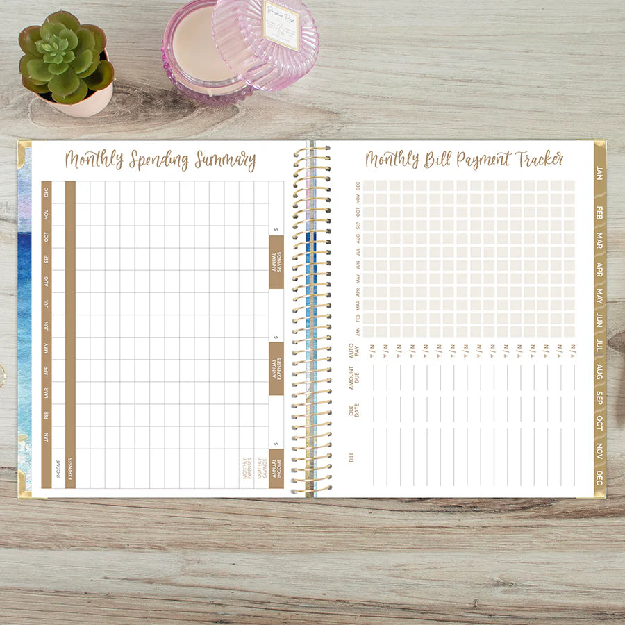 Bloom - 2026 Hard Cover Planner, 8.5" x 11", Coastal Calm
