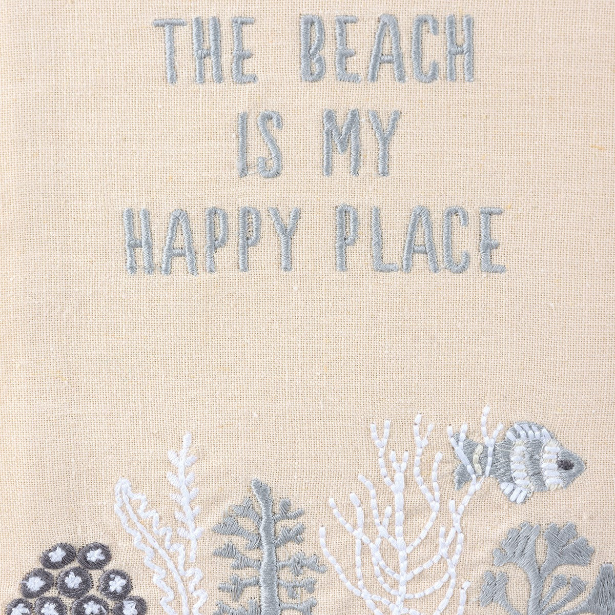 Primitives By Kathy - Beach Is My Happy Place Embroidered Kitchen Towel (Add-On)