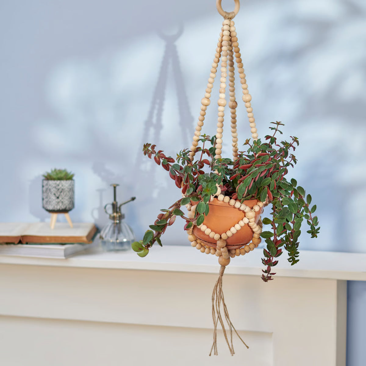 Wood Bead Plant Hanger