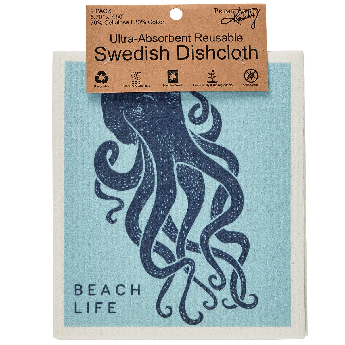 Sea Creatures Swedish Dishcloth Set (Add-On)