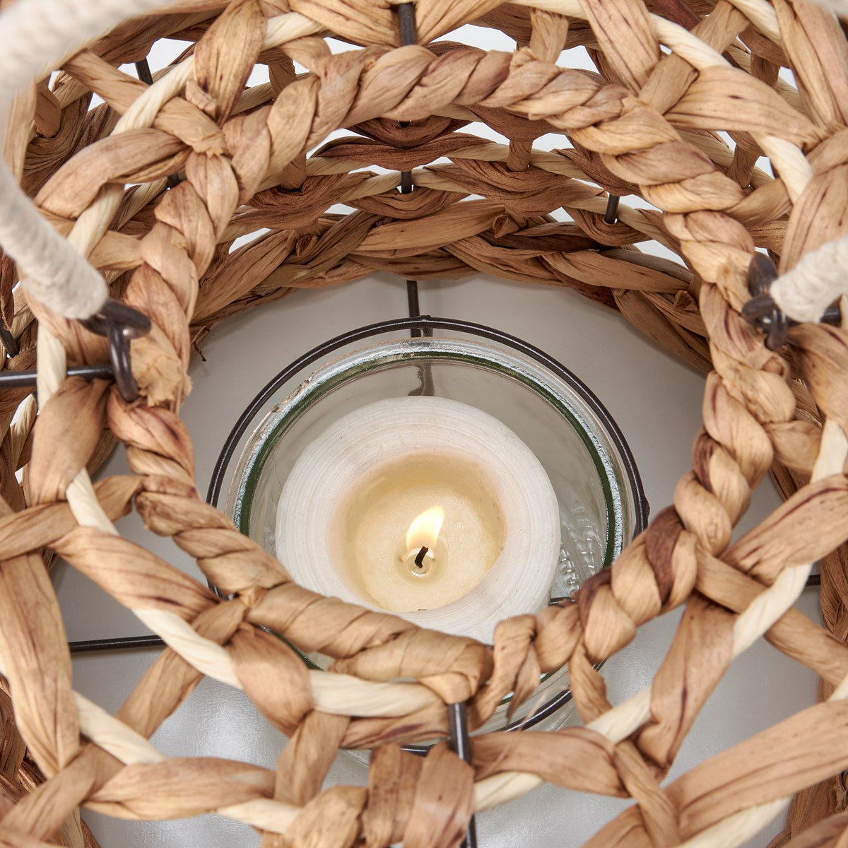 Primitives By Kathy - Raffia Woven Lantern