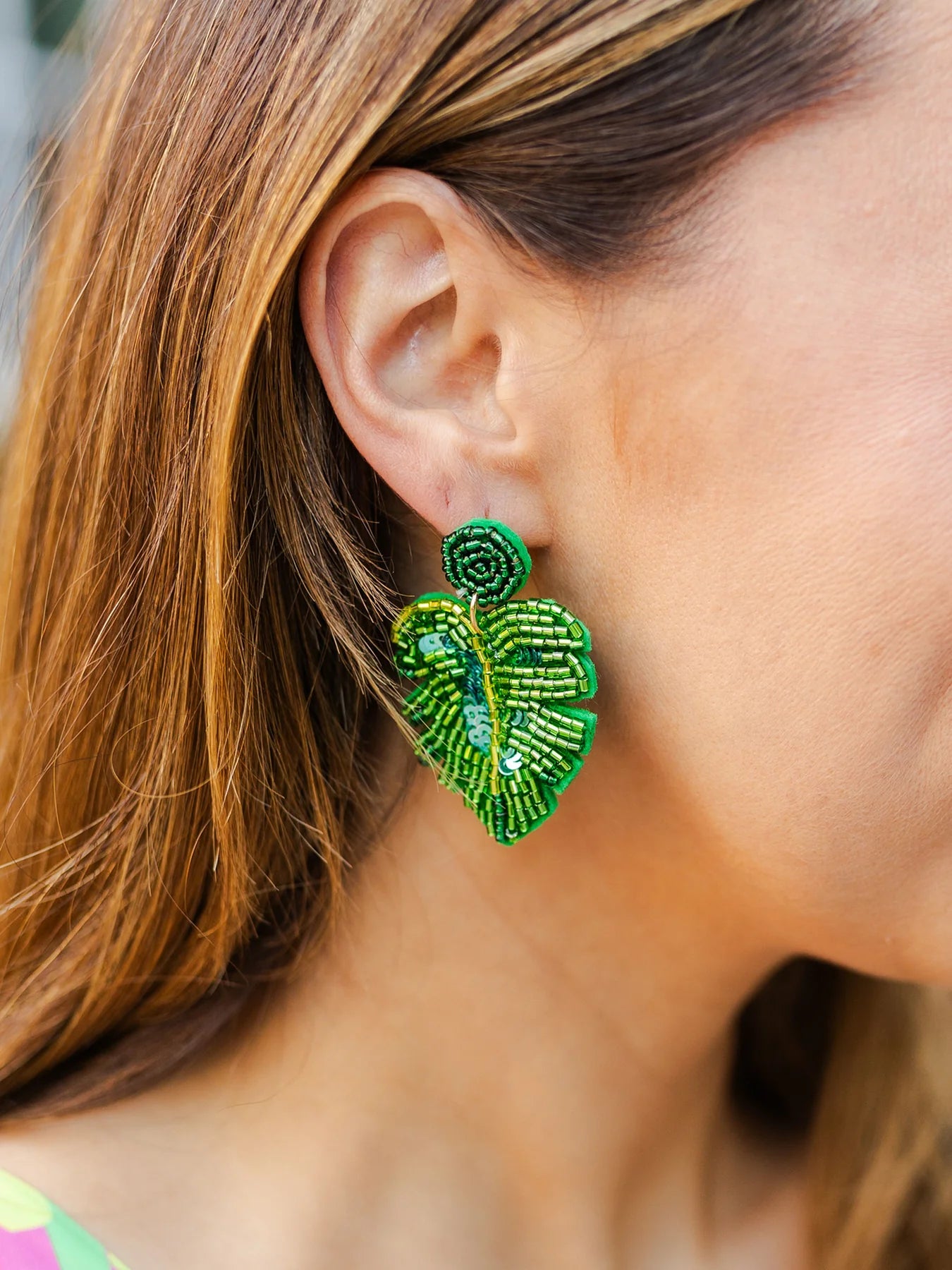Michelle Mcdowell -  Earrings Palm Frond  (Add-On)