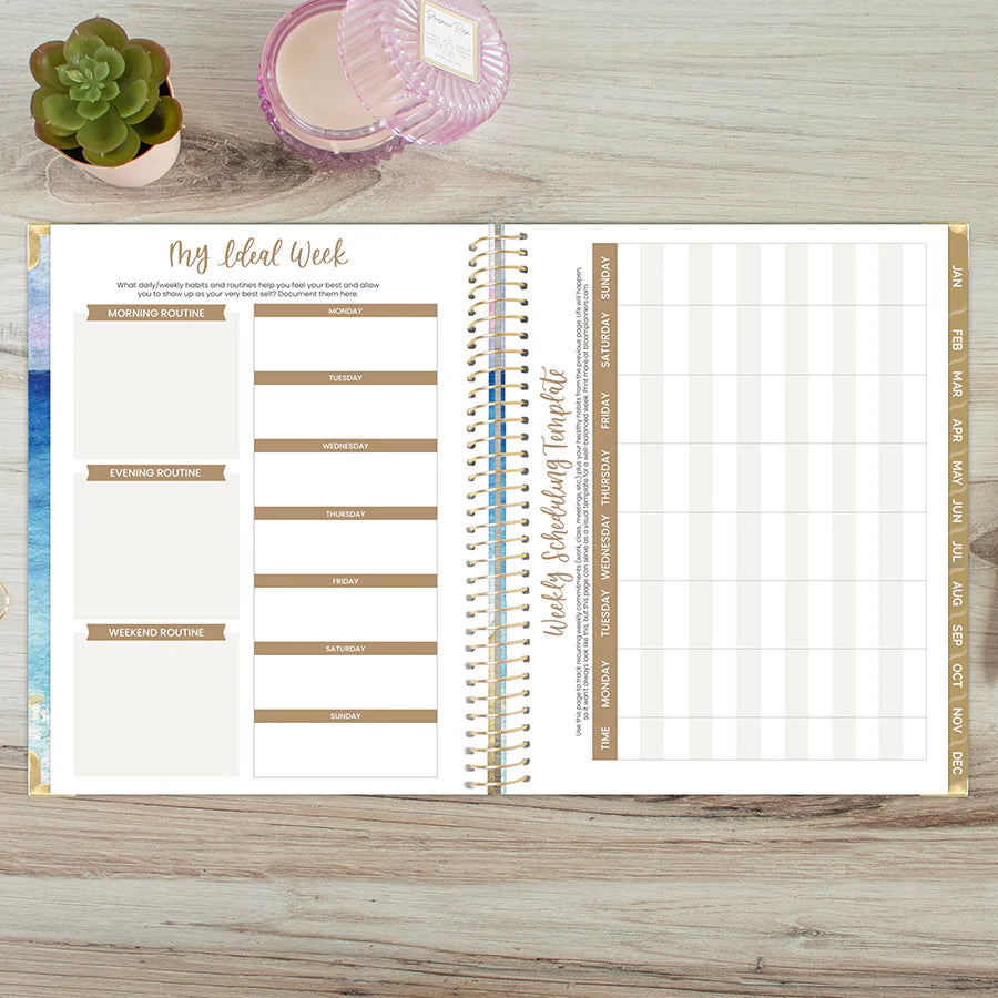 Bloom - 2026 Hard Cover Planner, 8.5" x 11", Coastal Calm