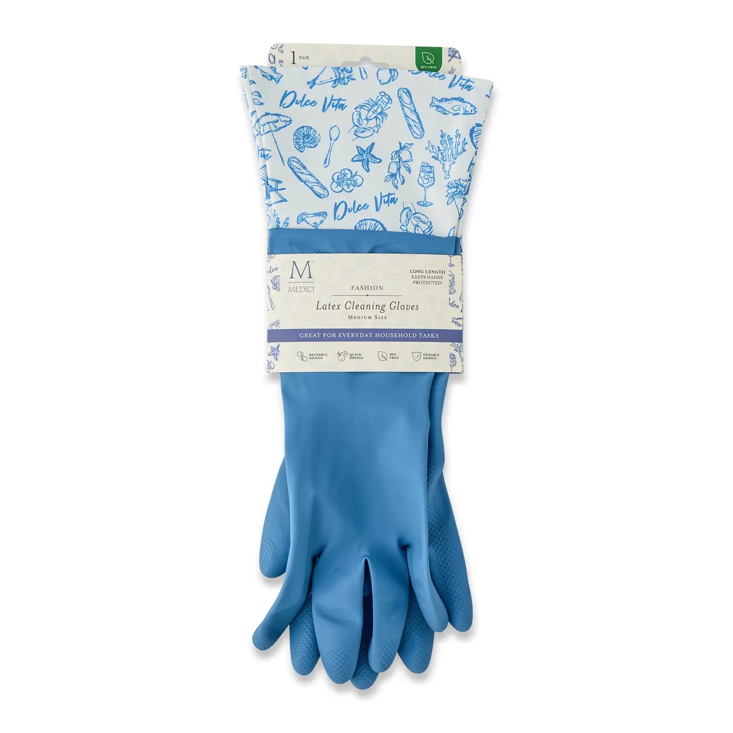 Fashion Latex Dish Gloves - Blue/Dolce Vita