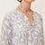 RockFlowerPaper - Palm Leaves Grey Blu Cotton Pintuck Beach Cover Up