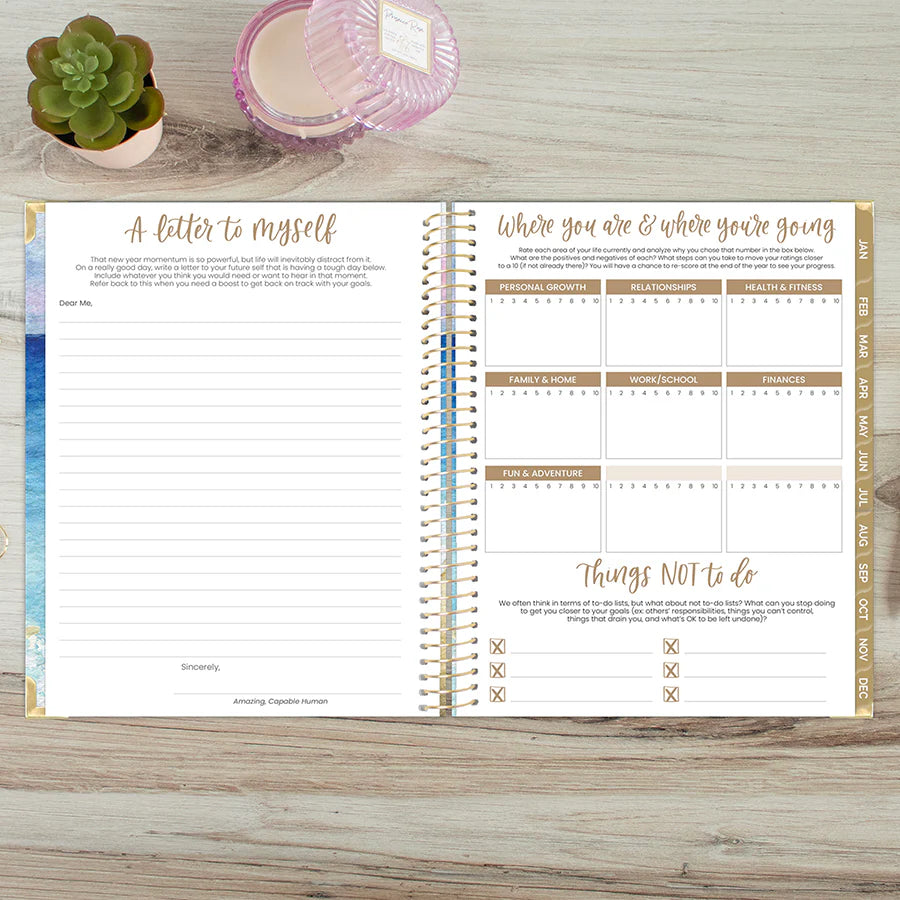 Bloom - 2026 Hard Cover Planner, 8.5" x 11", Coastal Calm