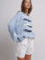 Seaside Sardine Oversized Summer Knit Sweater - Blue