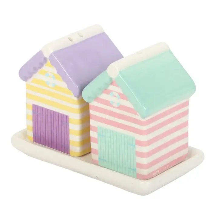 Something Different - Pastel Beach Hut Salt and Pepper Shakers