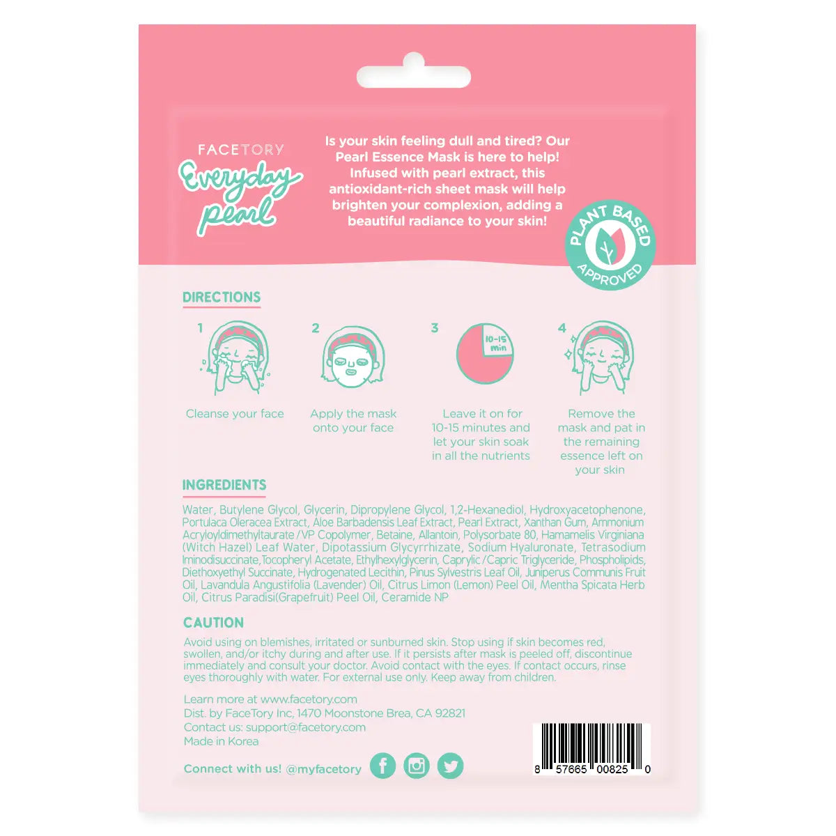 FaceTory - Everyday Pearl Brightening Face Mask