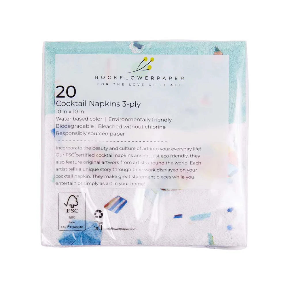 RockFlowerPaper - Beach Vista Paper Cocktail Napkins (Pack of 20) (Add-On)