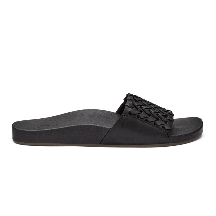 Olukai - Kāmola Women’s Woven Slide Sandals - Black