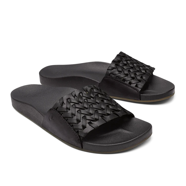 Olukai - Kāmola Women’s Woven Slide Sandals - Black (Add-On)