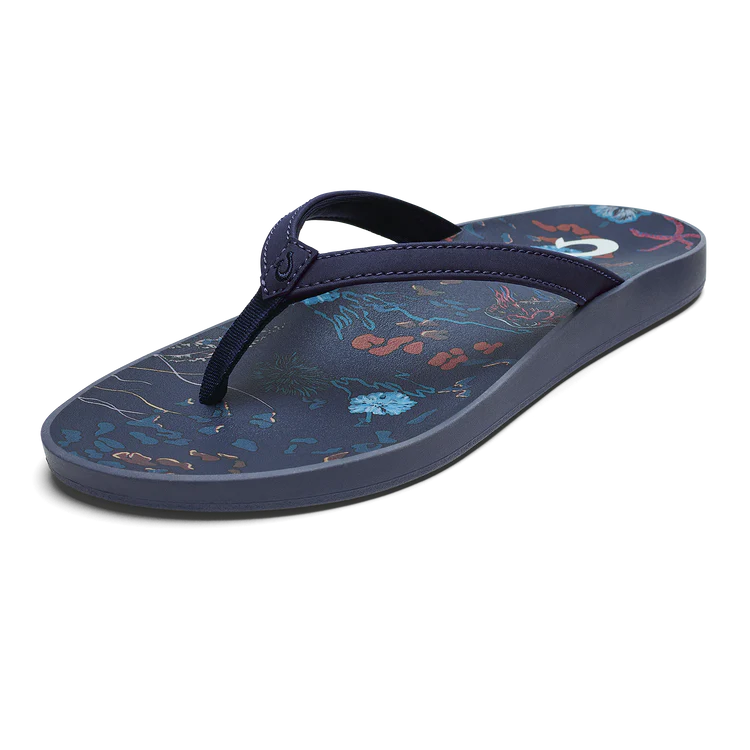 Olukai - Puawe Women’s Cushioned Beach Sandals - Midnight Navy / Barrier Reef (Add-On)