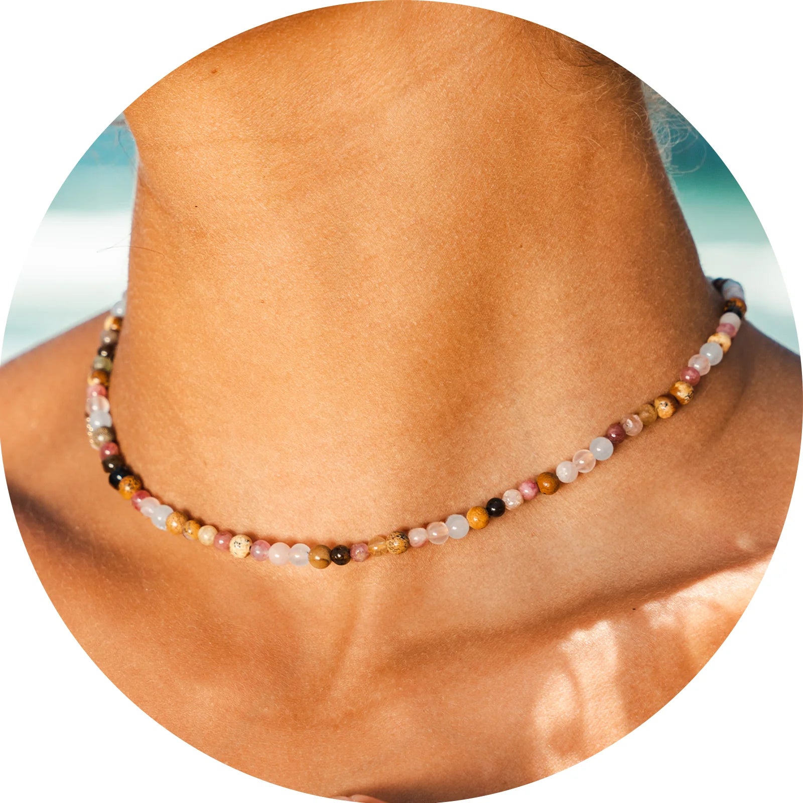 Lotus & Luna - Peace + Happiness 4mm Healing Necklace