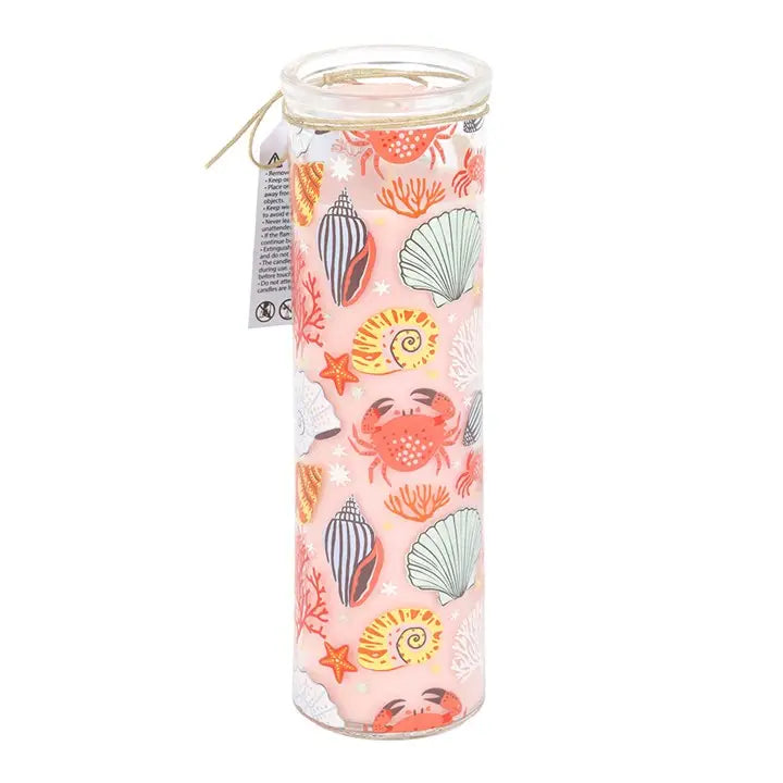 Something Different - Pastel Shell Print Coconut & Sea Salt Coastal Tube Candle