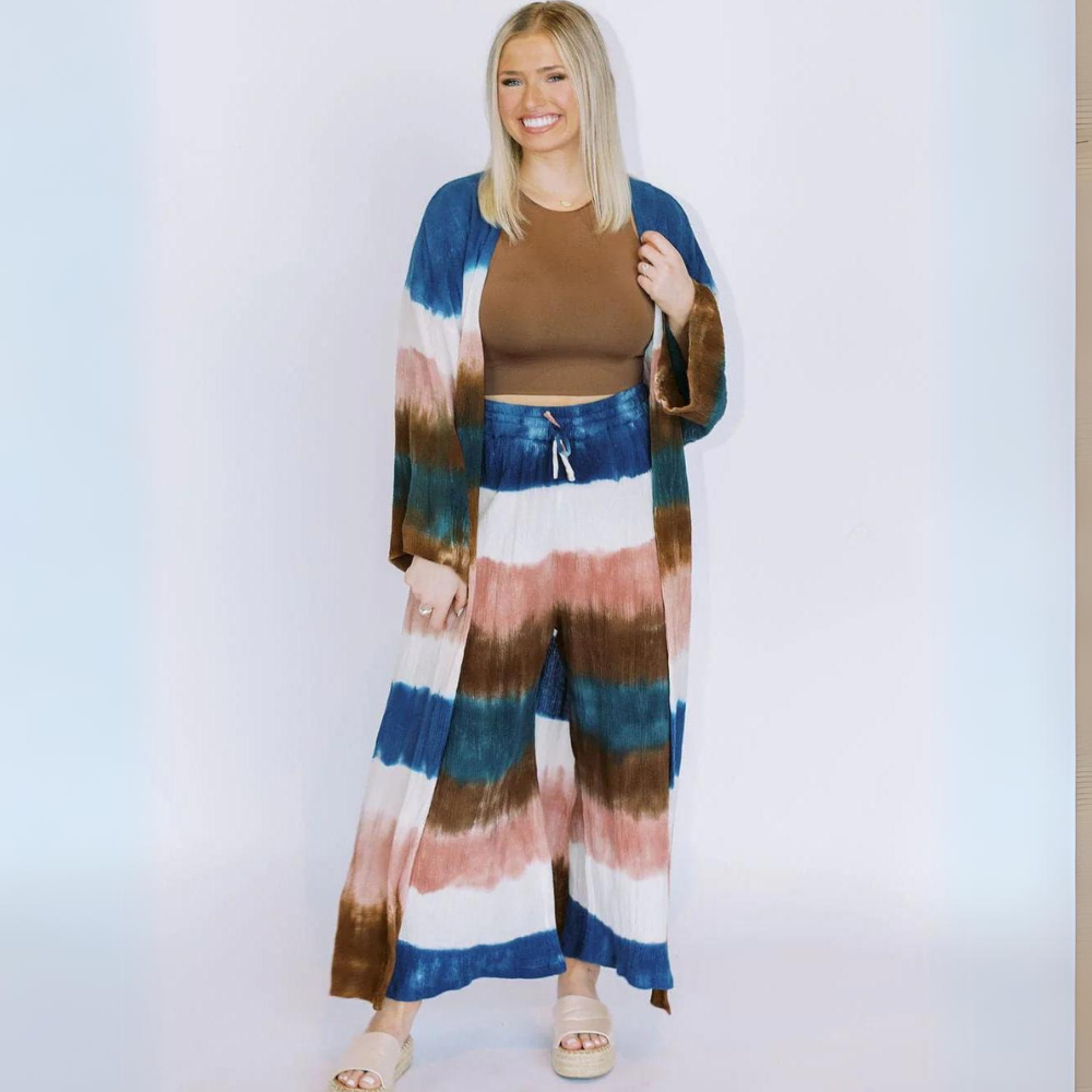 Gyal Bashy - Organic Cotton Montego Cropped Lounge Pants - Beach Waves (Add-On)