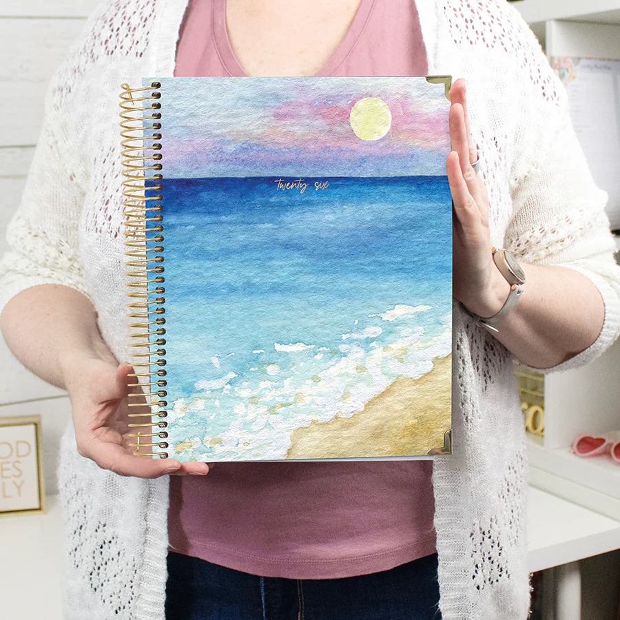 Bloom - 2026 Hard Cover Planner, 8.5" x 11", Coastal Calm