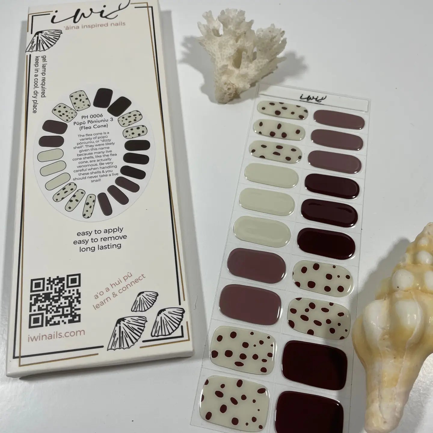 Iwi Nails - Pūpū Hinuhinu Collection: Pūpū Pōniuniu 3 (Flea Cone)